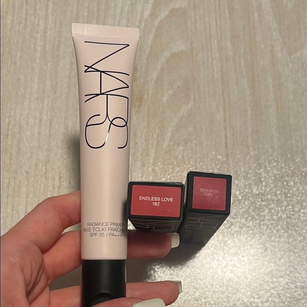 NIB NARS Radiance Primer with Endless Love & Dragon Girl Lipsticks